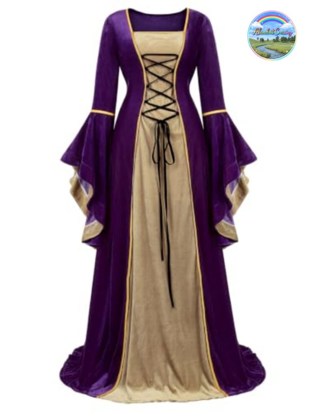 Renaissance Medieval Velvet Long Dress Costume